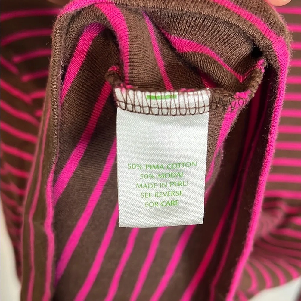 Lilly Pulitzer Pink and Brown 3/4 Sleeve Blouse - Picture 6 of 7
